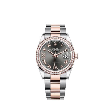 Rolex Datejust; Oystersteel çelik ve altın, M126281RBR